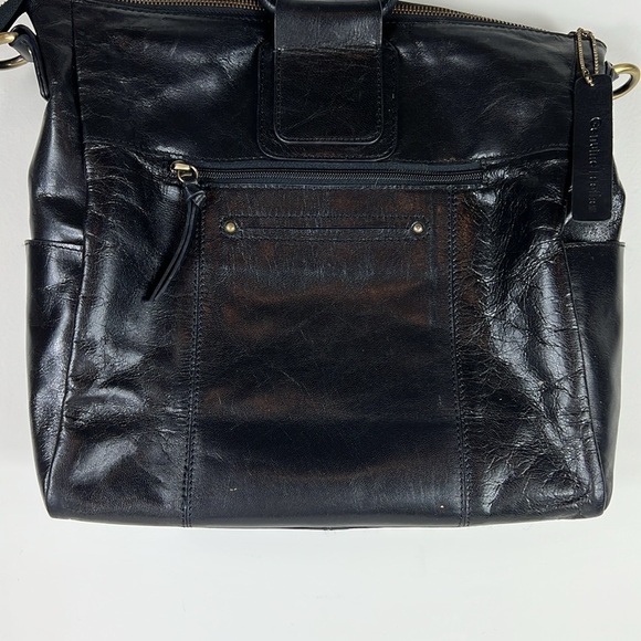 Nino Bossi Handbag Jara’s Ring Leather Tote Hobo Bag Black Zipper Close - Picture 2 of 13